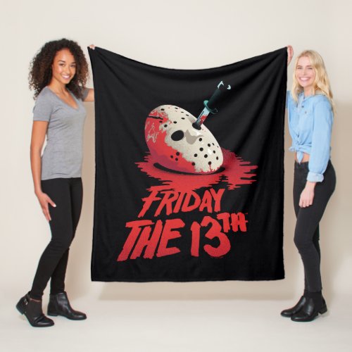 Friday the 13th  Knife Through Hockey Mask Fleece Blanket