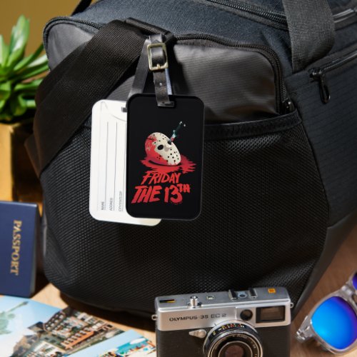 Friday the 13th  Knife Through Hockey Mask Luggage Tag