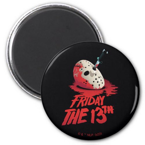 Friday the 13th  Knife Through Hockey Mask Magnet