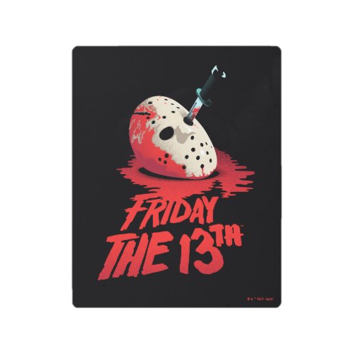 Friday the 13th  Knife Through Hockey Mask Metal Print