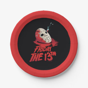 Friday the 13th Knife Through Hockey Mask Paper Plates