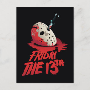 Friday the 13th   Knife Through Hockey Mask Postcard