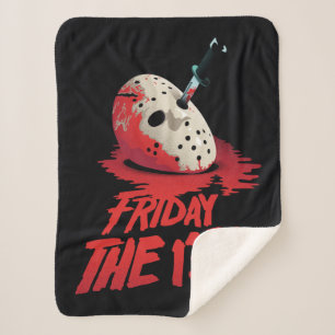 Friday the 13th Knife Through Hockey Mask Sherpa Blanket