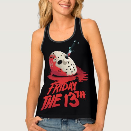 Friday the 13th  Knife Through Hockey Mask Tank Top