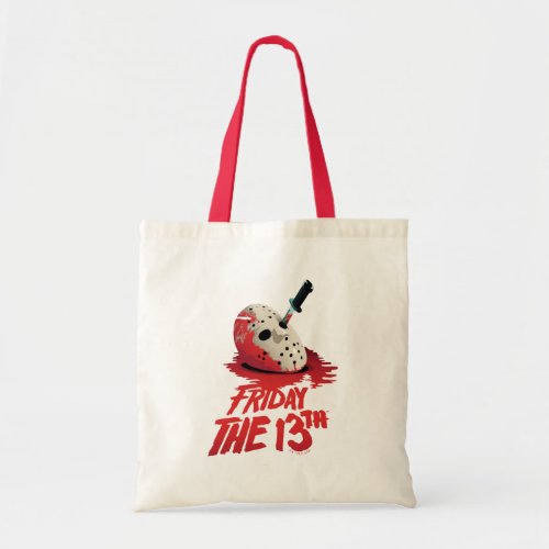 Friday the 13th  Knife Through Hockey Mask Tote Bag