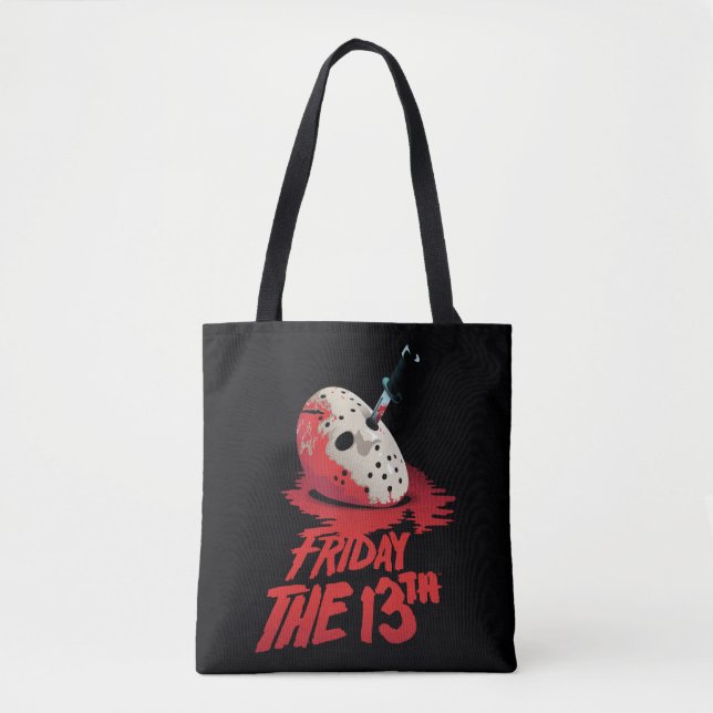 Friday the 13th | Knife Through Hockey Mask Tote Bag (Front)