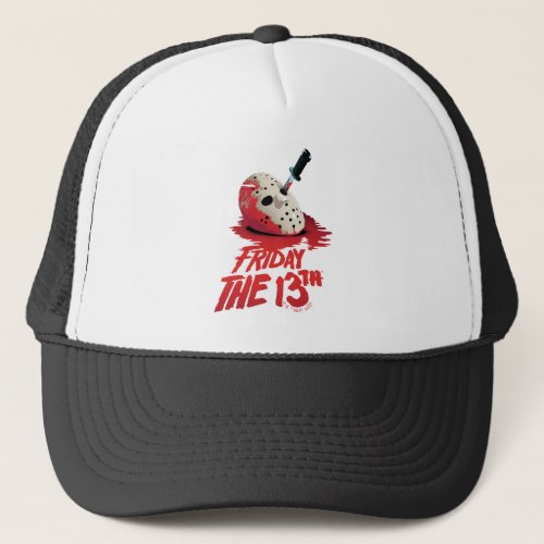 Friday the 13th  Knife Through Hockey Mask Trucker Hat