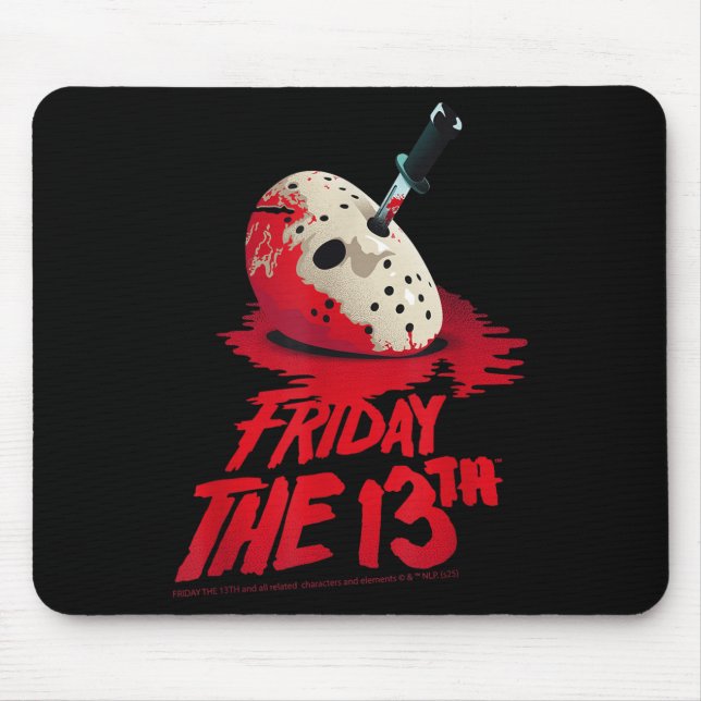 Friday The 13th Mask Blood Halloween Design  Mouse Pad (Front)