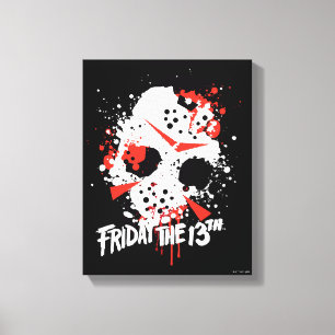 Friday the 13th Paint Splatter Hockey Mask Canvas Print