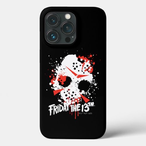 Friday the 13th  Paint Splatter Hockey Mask iPhone 13 Pro Case