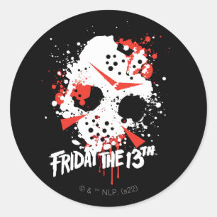 Friday the 13th Paint Splatter Hockey Mask Classic Round Sticker