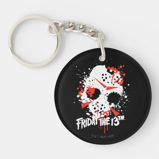 Friday the 13th | Paint Splatter Hockey Mask Keychain (Front)