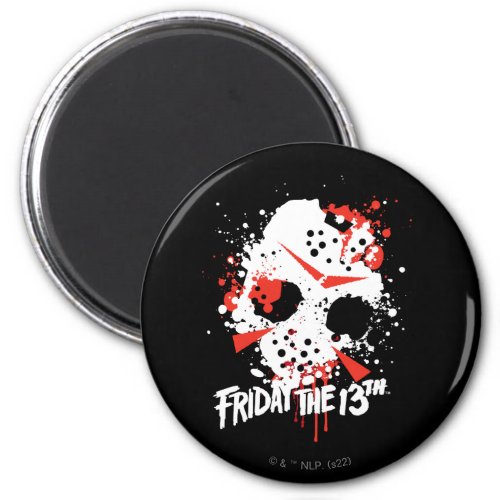 Friday the 13th  Paint Splatter Hockey Mask Magnet