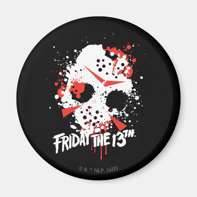 Friday the 13th | Paint Splatter Hockey Mask Magnet (Front)