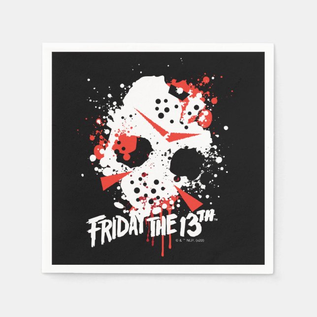 Friday the 13th | Paint Splatter Hockey Mask Napkins (Front)