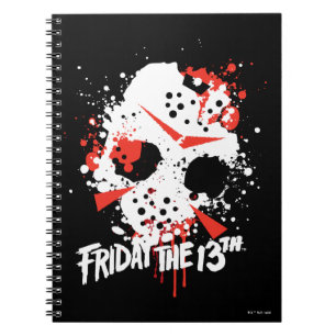 Friday the 13th Paint Splatter Hockey Mask Notebook