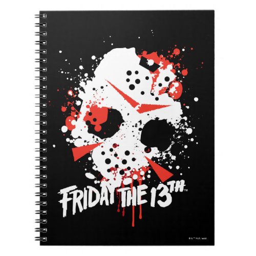 Friday the 13th  Paint Splatter Hockey Mask Notebook