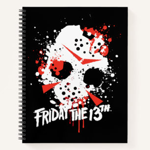 Friday the 13th Paint Splatter Hockey Mask Notebook