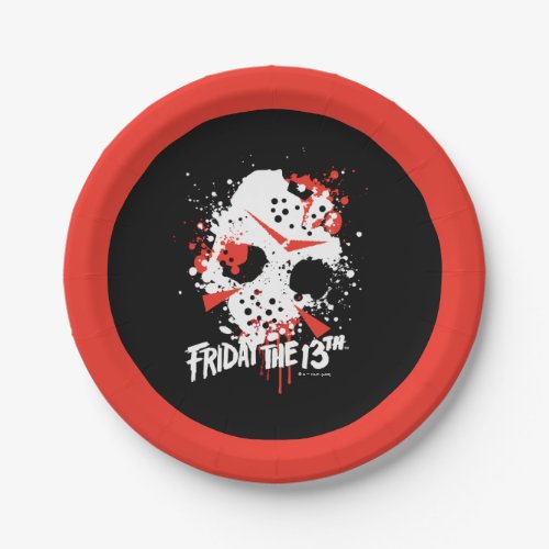 Friday the 13th  Paint Splatter Hockey Mask Paper Plates