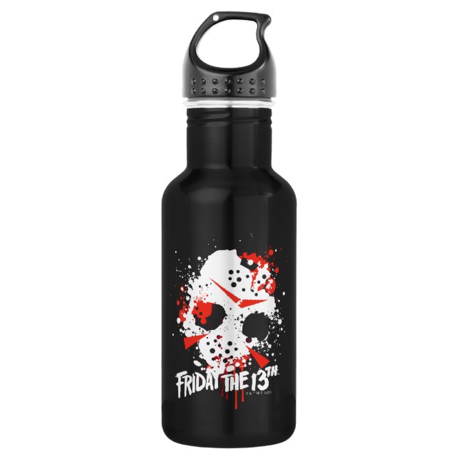 Friday the 13th | Paint Splatter Hockey Mask Stainless Steel Water Bottle (Front)