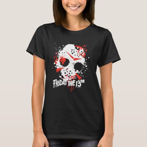 Friday the 13th  Paint Splatter Hockey Mask T_Shirt