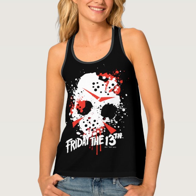 Friday the 13th | Paint Splatter Hockey Mask Tank Top (Front)