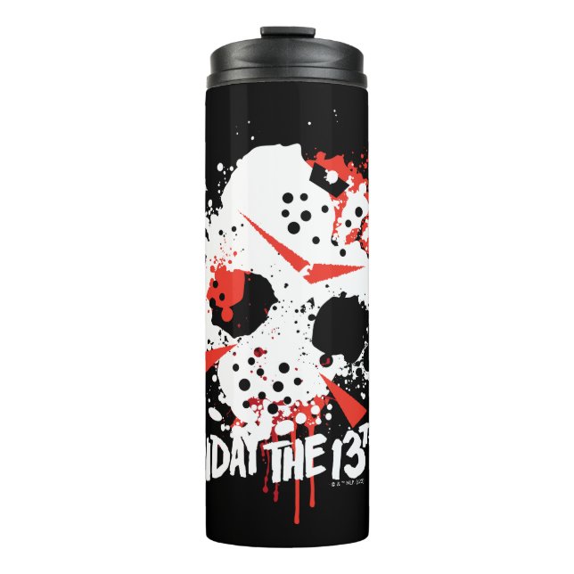Friday the 13th | Paint Splatter Hockey Mask Thermal Tumbler (Front)