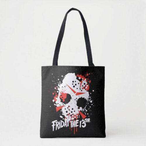 Friday the 13th  Paint Splatter Hockey Mask Tote Bag