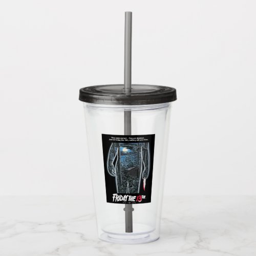 Friday the 13th  Silhouette Camp Theatrical Art Acrylic Tumbler