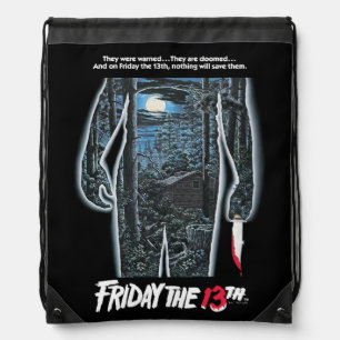 Friday the 13th   Silhouette Camp Theatrical Art Drawstring Bag
