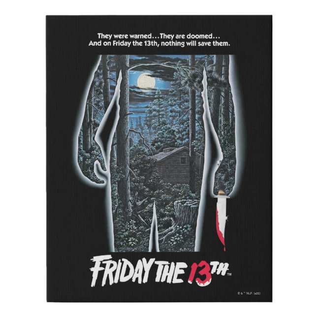 Friday the 13th | Silhouette Camp Theatrical Art Faux Canvas Print (Front)