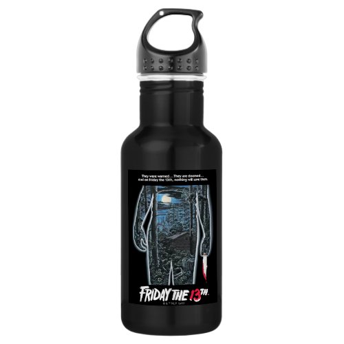 Friday the 13th  Silhouette Camp Theatrical Art Stainless Steel Water Bottle