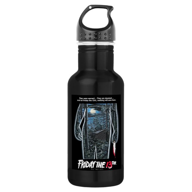 Friday the 13th | Silhouette Camp Theatrical Art Stainless Steel Water Bottle (Front)