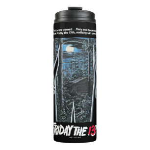 Friday the 13th Silhouette Camp Theatrical Art Thermal Tumbler