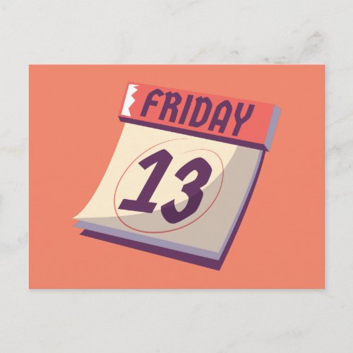 Friday the 13th  Spooky Novelty Postcard
