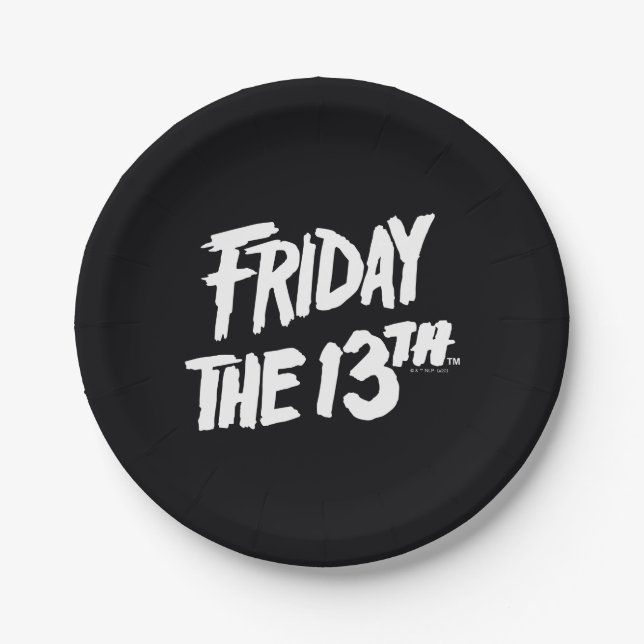 Friday the 13th | Stacked Painted Logo Paper Plates (Front)