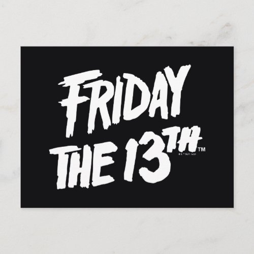 Friday the 13th  Stacked Painted Logo Postcard