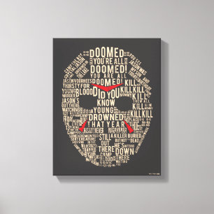 Friday the 13th   Typography Hockey Mask Canvas Print