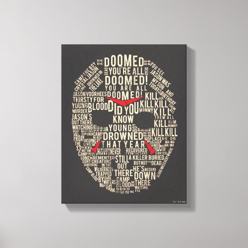 Friday the 13th  Typography Hockey Mask Canvas Print