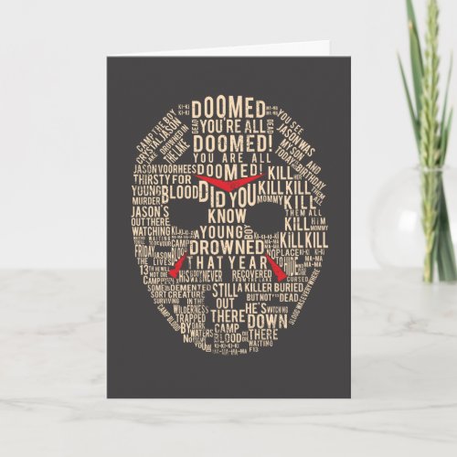 Friday the 13th  Typography Hockey Mask Card