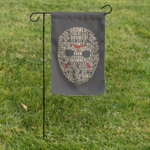 Friday the 13th Typography Hockey Mask Garden Flag