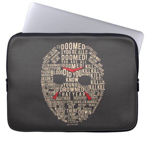 Friday the 13th  Typography Hockey Mask Laptop Sleeve