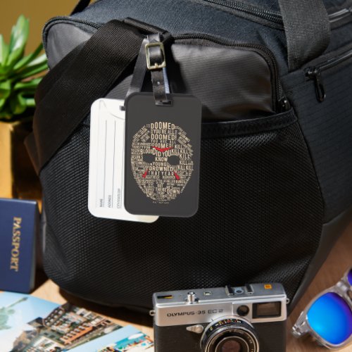 Friday the 13th  Typography Hockey Mask Luggage Tag