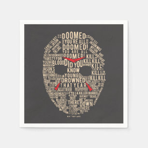 Friday the 13th Typography Hockey Mask Napkins