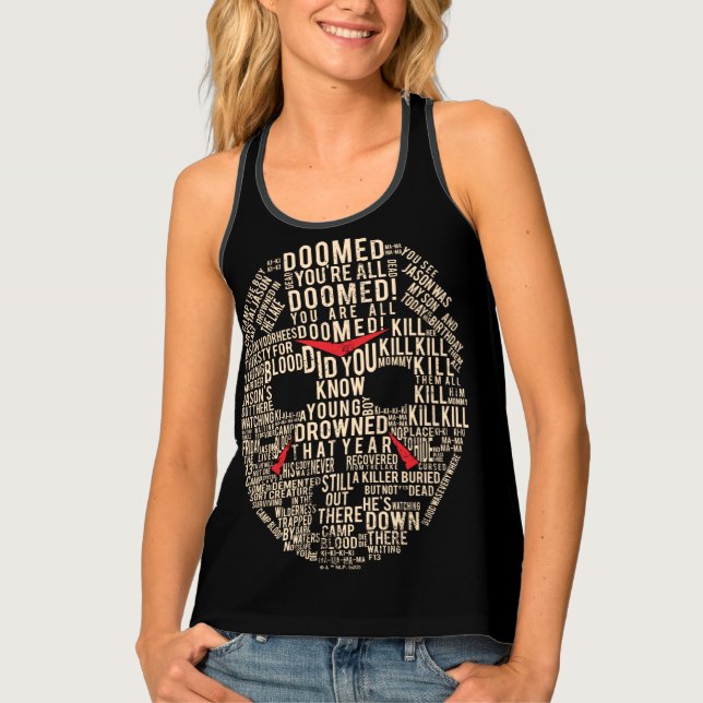 Friday the 13th | Typography Hockey Mask Tank Top (Front)
