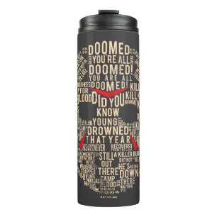 Friday the 13th Typography Hockey Mask Thermal Tumbler