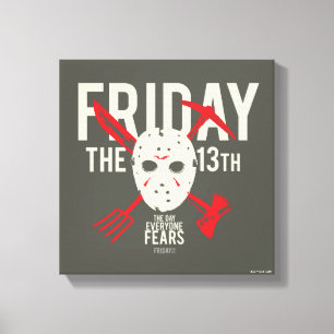 Friday the 13th Weapons Cross Hockey Mask Canvas Print