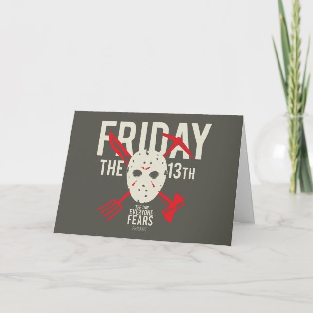 Friday the 13th | Weapons Cross Hockey Mask Card (Front)