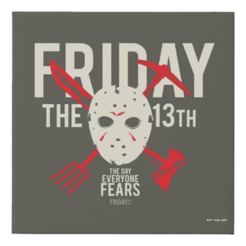 Friday the 13th  Weapons Cross Hockey Mask Faux Canvas Print