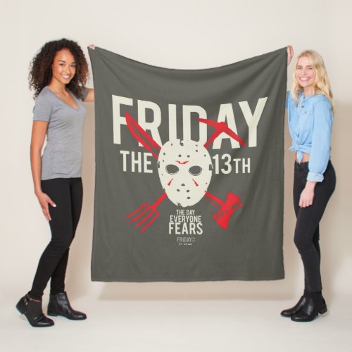 Friday the 13th  Weapons Cross Hockey Mask Fleece Blanket